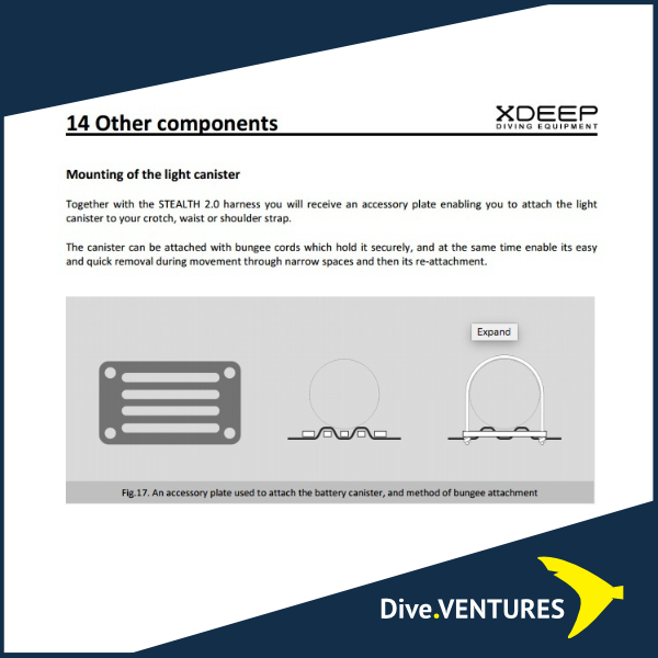 XDeep Stealth 2.0 Light Battery Holder Set - Dive.VENTURES
