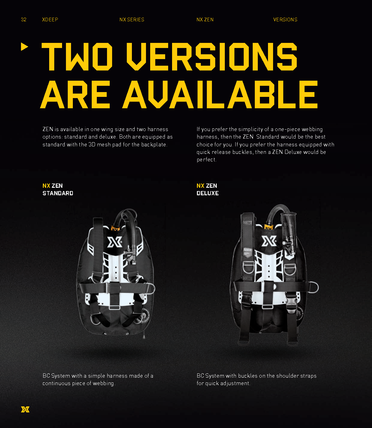 XDeep Zen Available Options | Dive.VENTURES