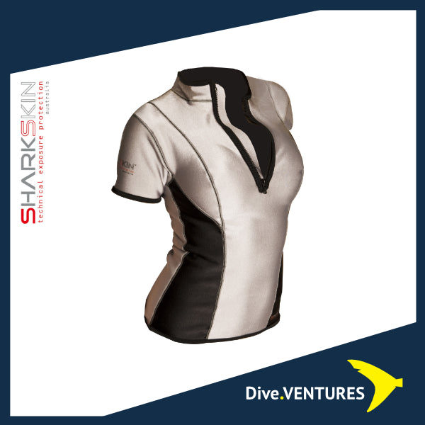 Sharkskin Chillproof Shortsleeve Chest Zip Female Reflective - Dive.VENTURES
