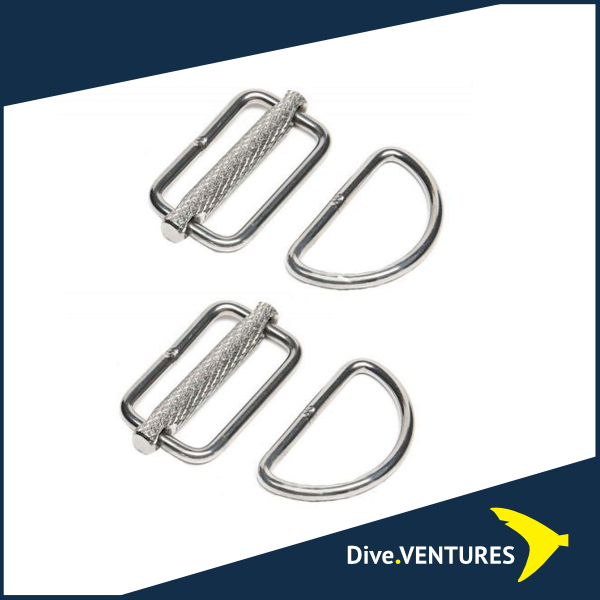 XDeep Stealth 2.0 Slideable D-Ring Kit (2 Pieces) - Dive.VENTURES