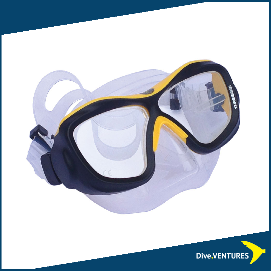 Poseidon Three Dee ( 3D) Scuba Diving Mask and Yellow Clear | Dive.VENTURES