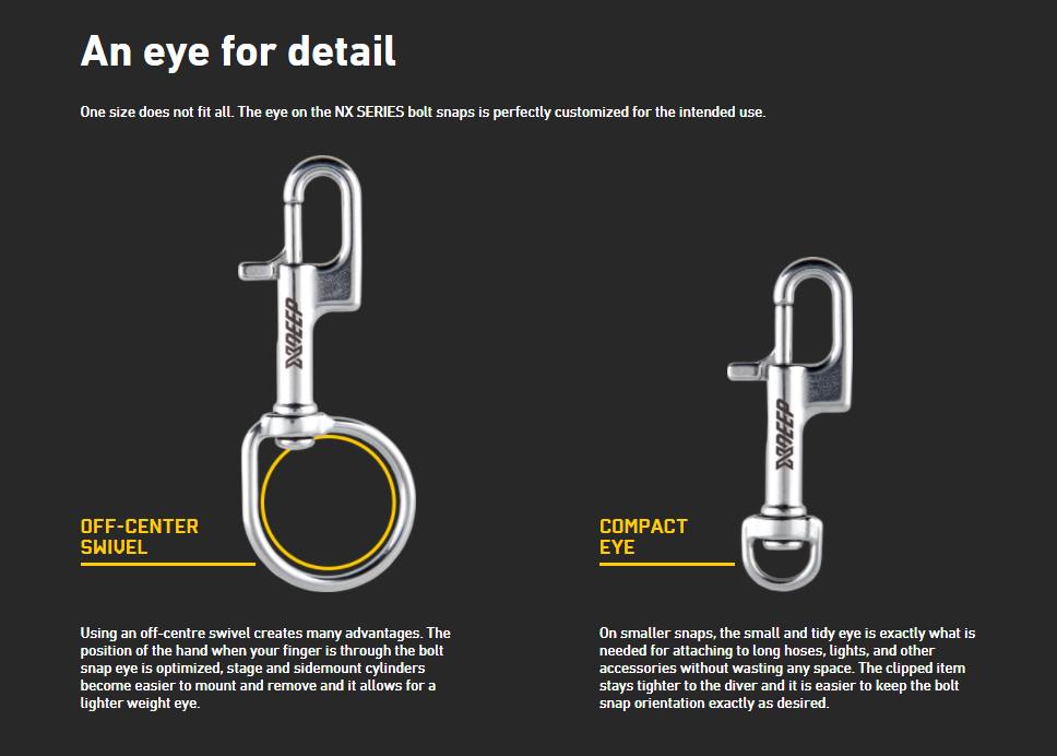 XDeep Nx Series Bolt Snap Sidemount - Dive.VENTURES