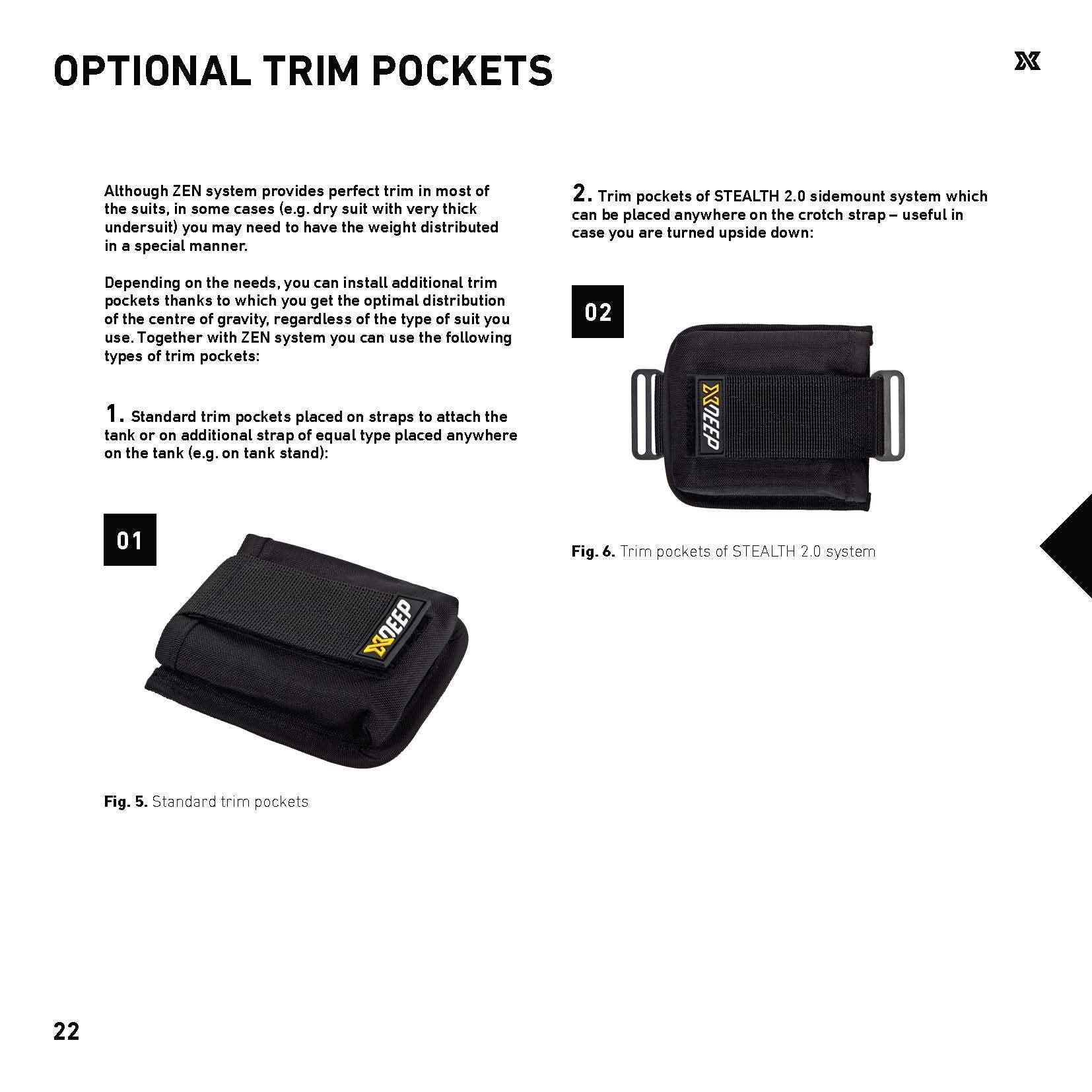 XDeep Zen Deluxe Set Optional Trim Pockets | Dive.VENTURES