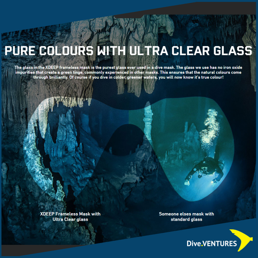 XDeep Frameless Mask Clear Glass  | Dive.VENTURES