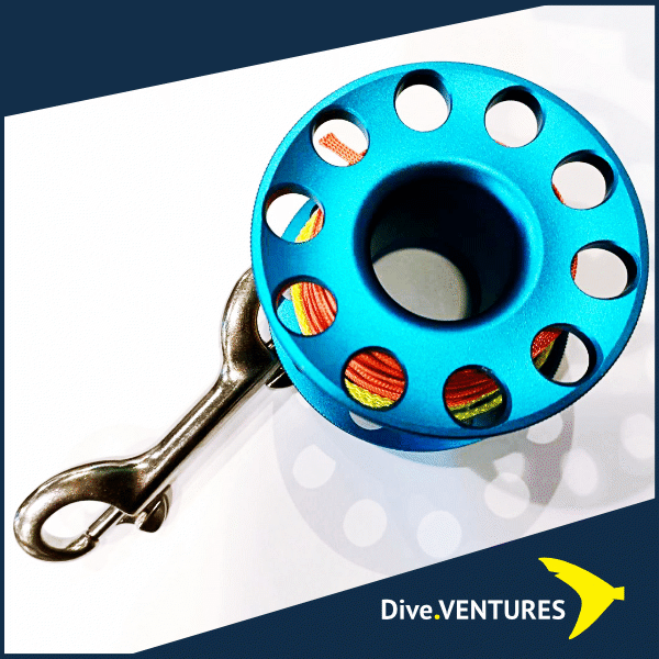Dive DIY Aluminium Finger Spool 30m With Stainless Steel Double Ended