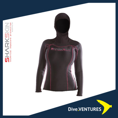 Sharkskin Chillproof Longsleeve With Hood Female - Dive.VENTURES