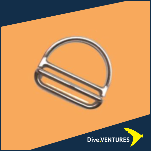Dive DIY Stainless Steel Diving D-Ring With Bend on Slide